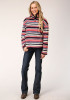 Womens HORIZONTAL STRIPE FLEECE