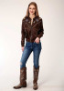 Wild West Brown Satin Bomber