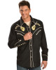 Scully Men's Rock N Roll Guitar Embroidered Retro Western Shirt CLOSEOUT