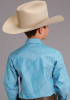 Boys Western Cowboy  Snap Shirt ~ CANDY STRIPE - TURQ OWS