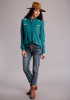 Stetson Womens Blouse : Turquoise rayon