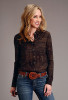 Womens Western Long Sleeve Shirt ~ PATCHWORK BANDANA PRINT