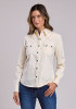 Stetson Womens Western Cowgirl Shirt ~ CREAM DENIM SHIRT, 3 PT BK YK