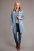 Womens Western Long Sleeve Shirt  ~ DENIM SHIRT DRESS FLORAL PAISLY EMB