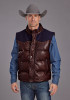 Western Vest  ~ SMOOTHED BRUNISH BROWN LEATHER VEST