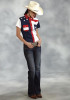 Womens Short Sleeve Western Shirt - Patriot IV