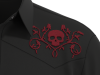 Skull & Roses Embroidered Black Shirt - USA Made
