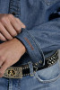 Stetson® Mens Denim Black Hexagon Snap LS Western Shirt