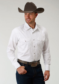  Big & Tall Men's Western Shirt ~. SOLID POPLIN 1PT BACK YOKE VERGTD SNAP