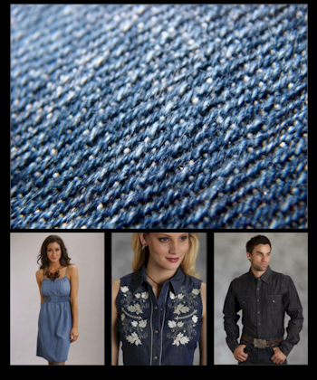 Man wearing a denim shirt