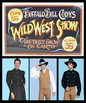 Cowboys wearing an old western movie outfit